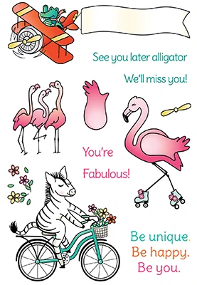 Bild 1 von LDRS Creative - On The Move - Stempel Flamingo Zebra