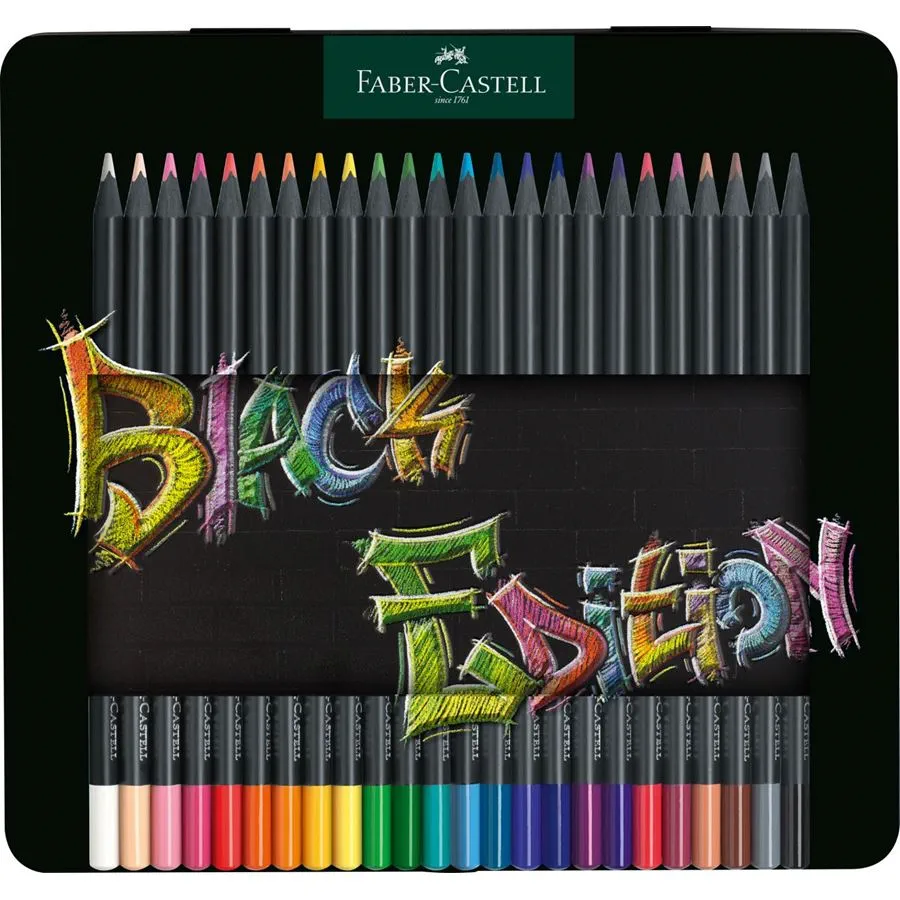 Faber-Castell - Buntstifte Black Edition 24er Metalletui