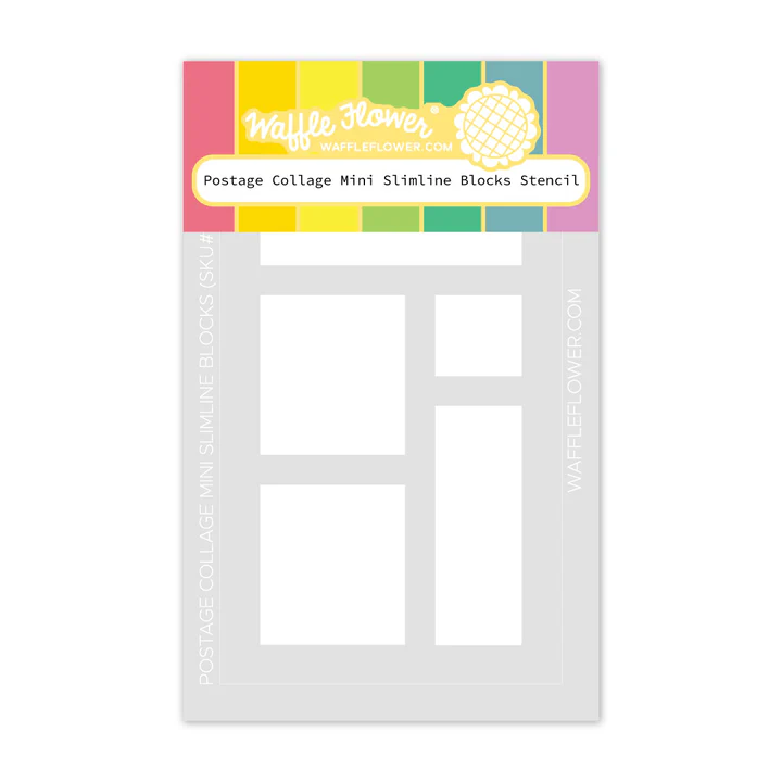 Bild 1 von Waffle Flower Postage Mini Slimline Blocks Stencil - Briefmarken-Schablone