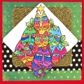 Bild 4 von Stampendous Cling Stamp Gummistempel Laurel Burch Festive Felines Stempel