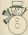 Gummistempel Button Snowman