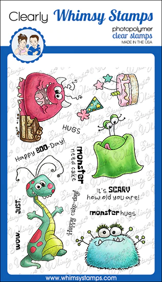 Whimsy Stamps Clear Stamps - Monster Birthday -Geburtstag