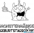 StempelBar Stempelgummi Monstermäßige Geburtstagsgrüße