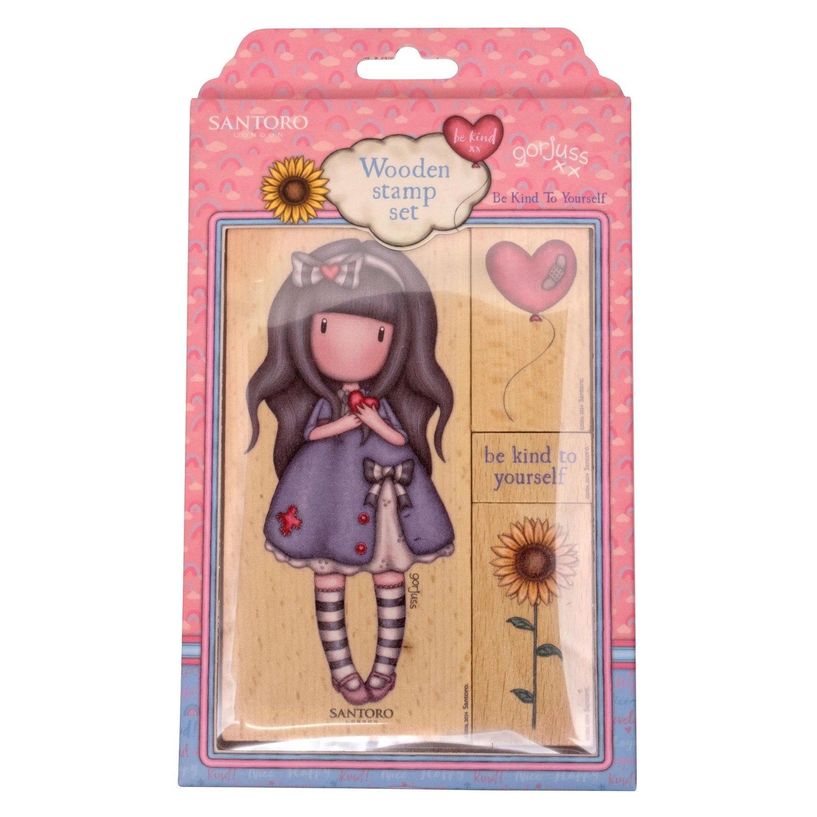 Gorjuss Be Kind Wooden Stamp Set Be Kind to Yourself - Holzstempel