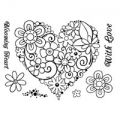 WOODWARE Clear Stamps  Clear Magic Singles Blooming Heart - Blumen Herz