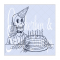 Crackerbox & Suzy Stamps Cling - Gummistempel Birthday Skeleton - Skelett