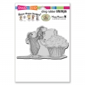 Stampendous Cling Stamps House Mouse Birthday Cupcake Rubber Stamp