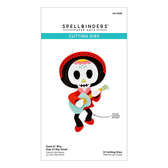 Spellbinders Dancin' Day of the Dead Boy Etched Dies from the Dancin' Halloween Collecti - Stanz-Set