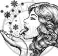 StempelBar Stempelgummi Schneeflockenfrau