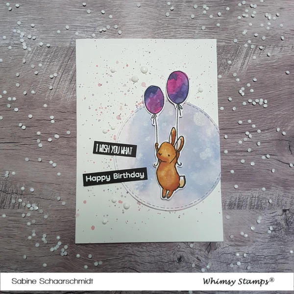 Bild 13 von Whimsy Stamps Clear Stamps  - Bunny Balloons - Hase Luftballon