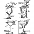 Tim Holtz Stempelgummis  Cocktails Blueprint