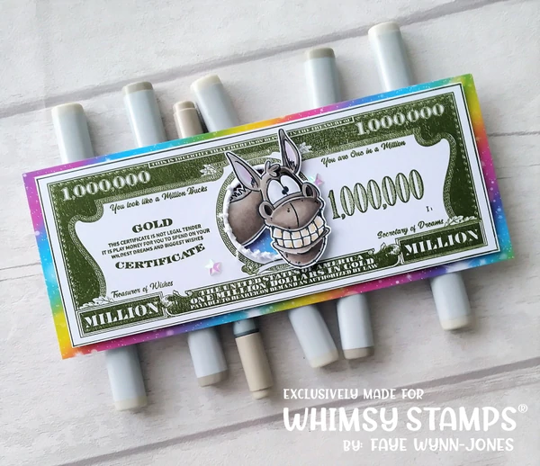 Bild 2 von Whimsy Stamps A Million Dollars Rubber Cling Stamp and Die Combo -Stempel und Stanze