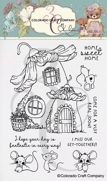 Colorado Craft Company Clear Stamps - Mouse House - By Kris Lauren